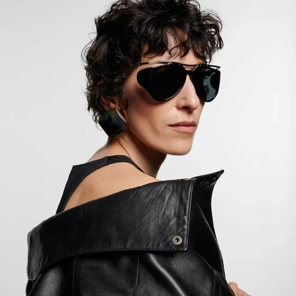 NEW Saint Laurent SLM137 AMELIA 001 Black Gold Grey Unisex Sunglasses